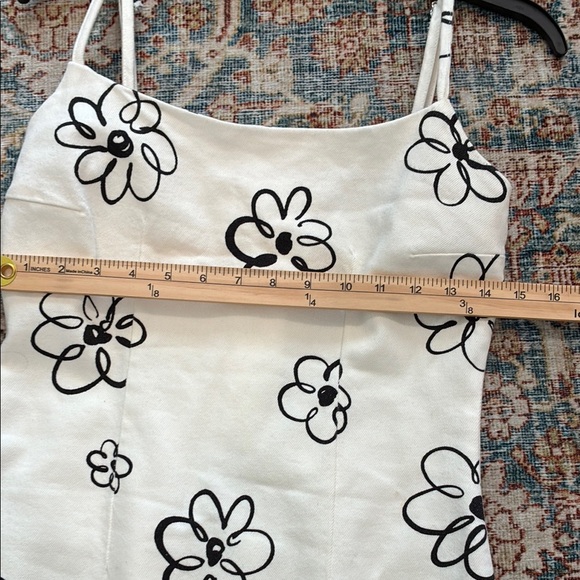 Reformation Delphi’s Denim Dress in Cream and Black size 4 - Picture 9 of 12